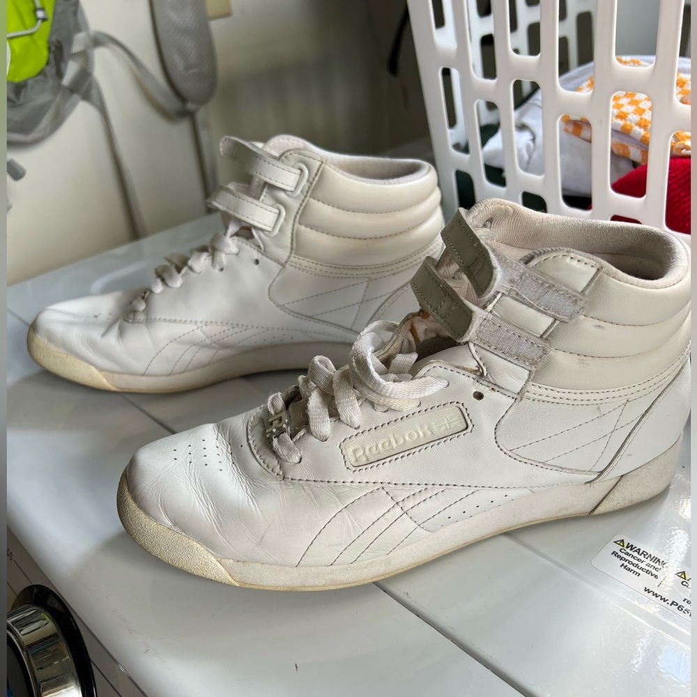 Reebok freestyle white hi tops